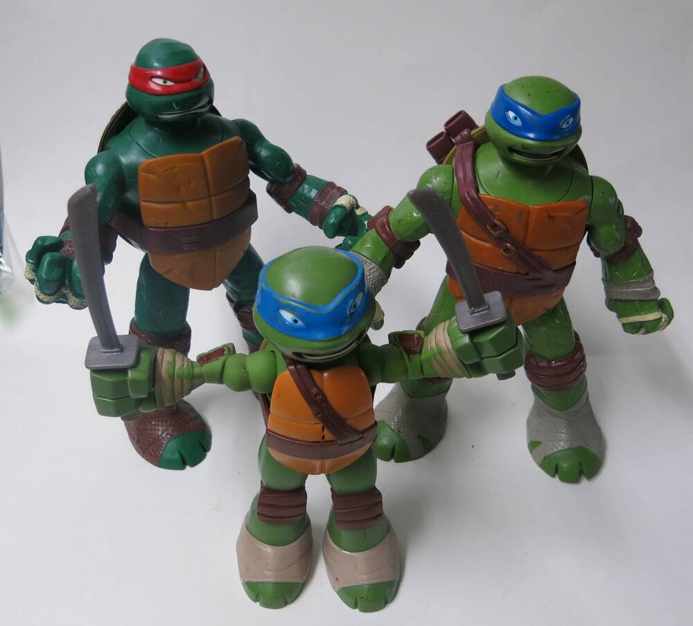 Teenage Mutant Ninja Turtles Set 2014 Action Figures Raphael Leonardo 11" Toys